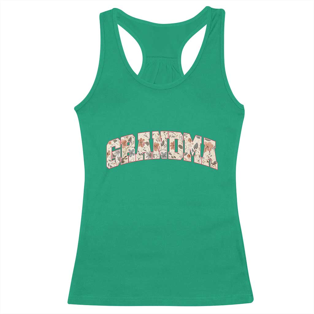 Vintage Floral Grandma Racerback Tank Top Mothers Day Gift Idea