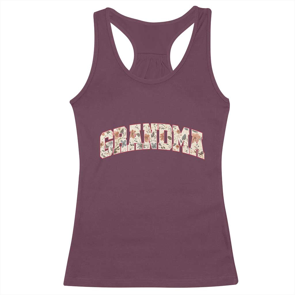 Vintage Floral Grandma Racerback Tank Top Mothers Day Gift Idea
