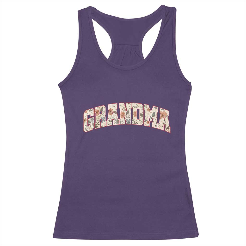 Vintage Floral Grandma Racerback Tank Top Mothers Day Gift Idea