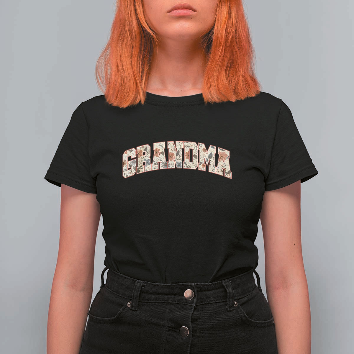 Vintage Floral Grandma T Shirt For Women Mothers Day Gift Idea
