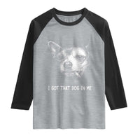 Funny Chihuahua Smoking Meme Raglan Shirt I Got That Dog In Me