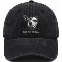Funny Chihuahua Smoking Meme Washed Cotton Baseball Cap I Got That Dog In Me