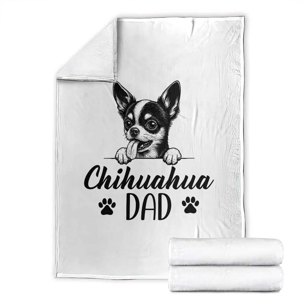 Proud Chihuahua Dad Throw Blanket Dog Lover Gift Idea