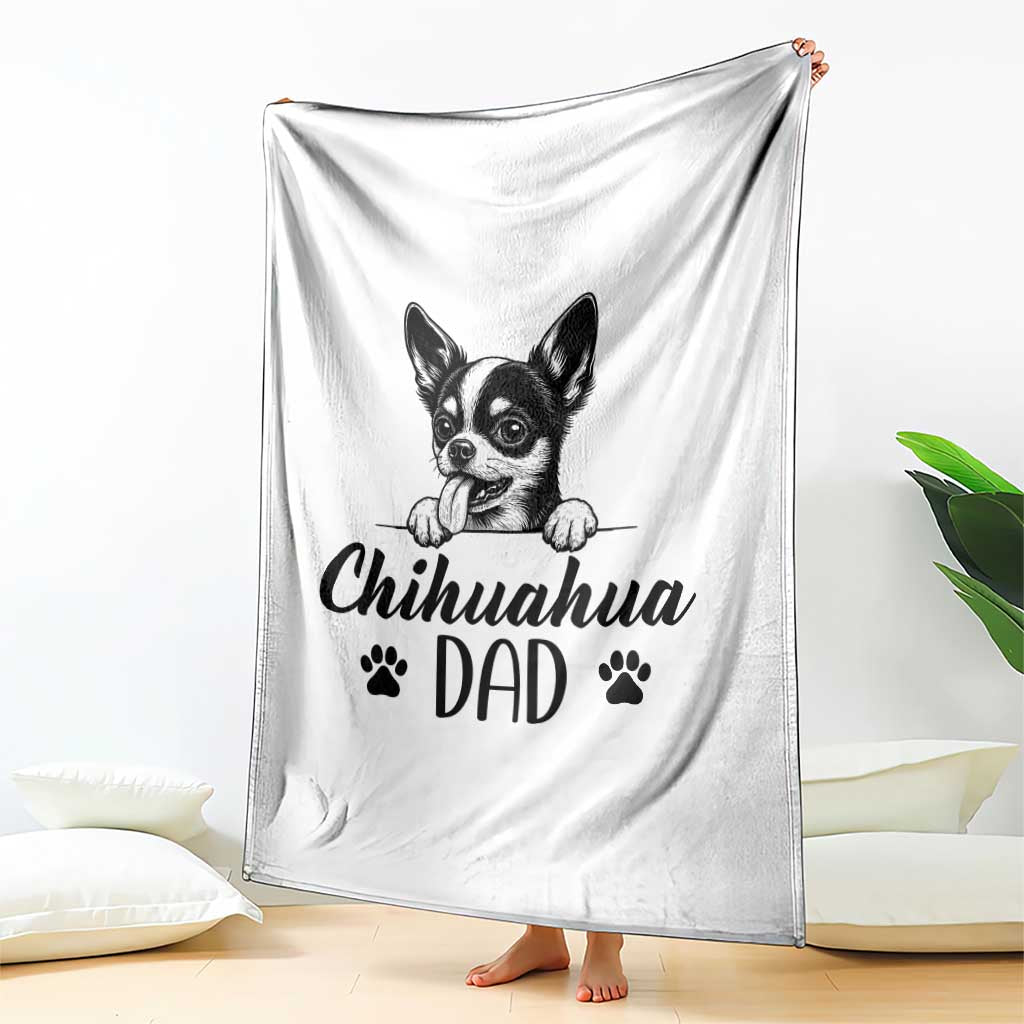 Proud Chihuahua Dad Throw Blanket Dog Lover Gift Idea