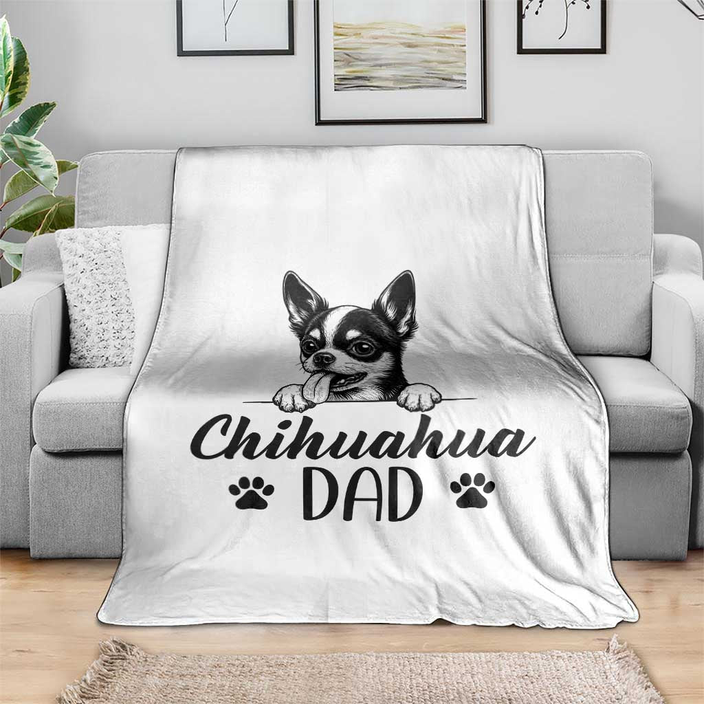 Proud Chihuahua Dad Throw Blanket Dog Lover Gift Idea