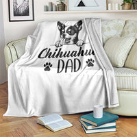Proud Chihuahua Dad Throw Blanket Dog Lover Gift Idea