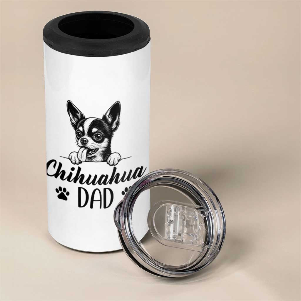Proud Chihuahua Dad 4 in 1 Can Cooler Tumbler Dog Lover Gift Idea