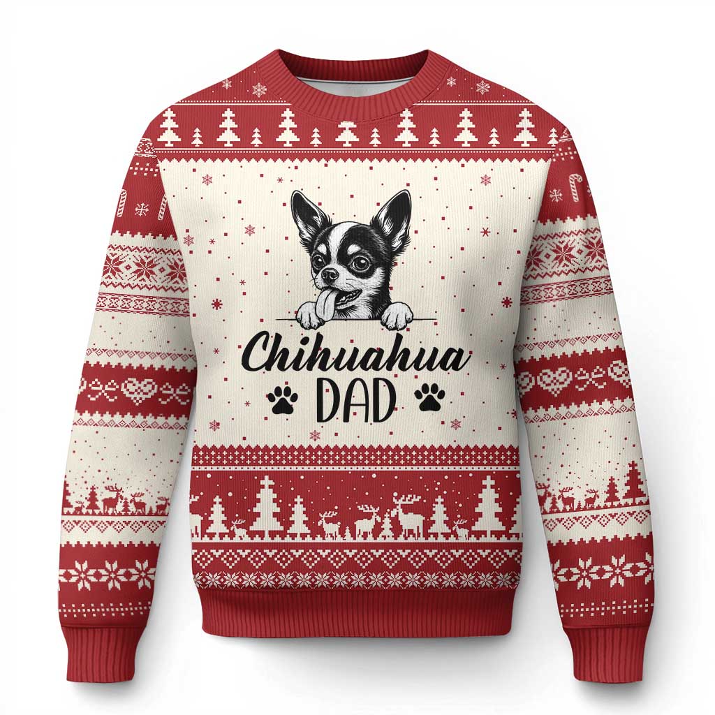 Proud Chihuahua Dad Ugly Christmas Sweater Dog Lover Gift Idea