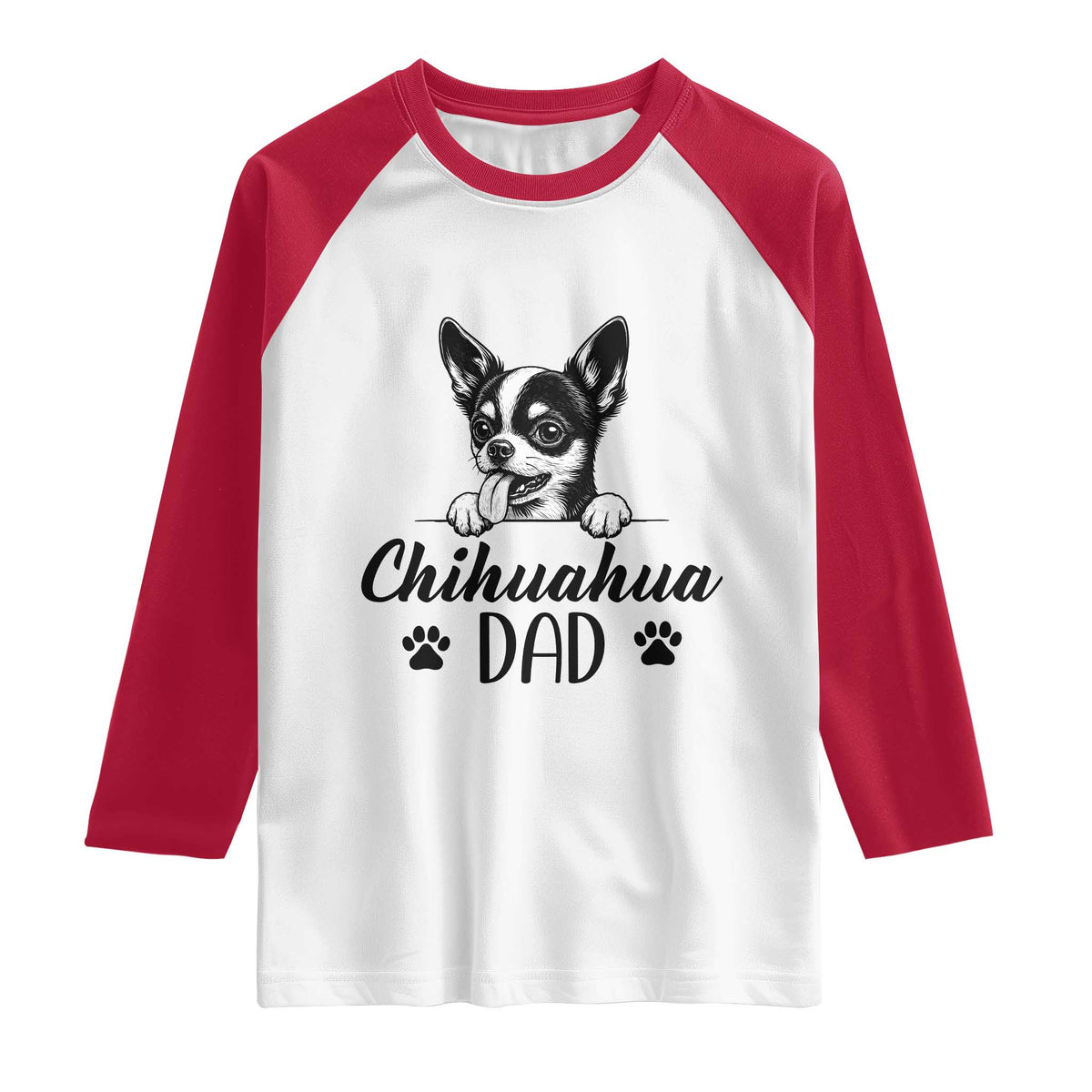 Proud Chihuahua Dad Raglan Shirt Dog Lover Gift Idea