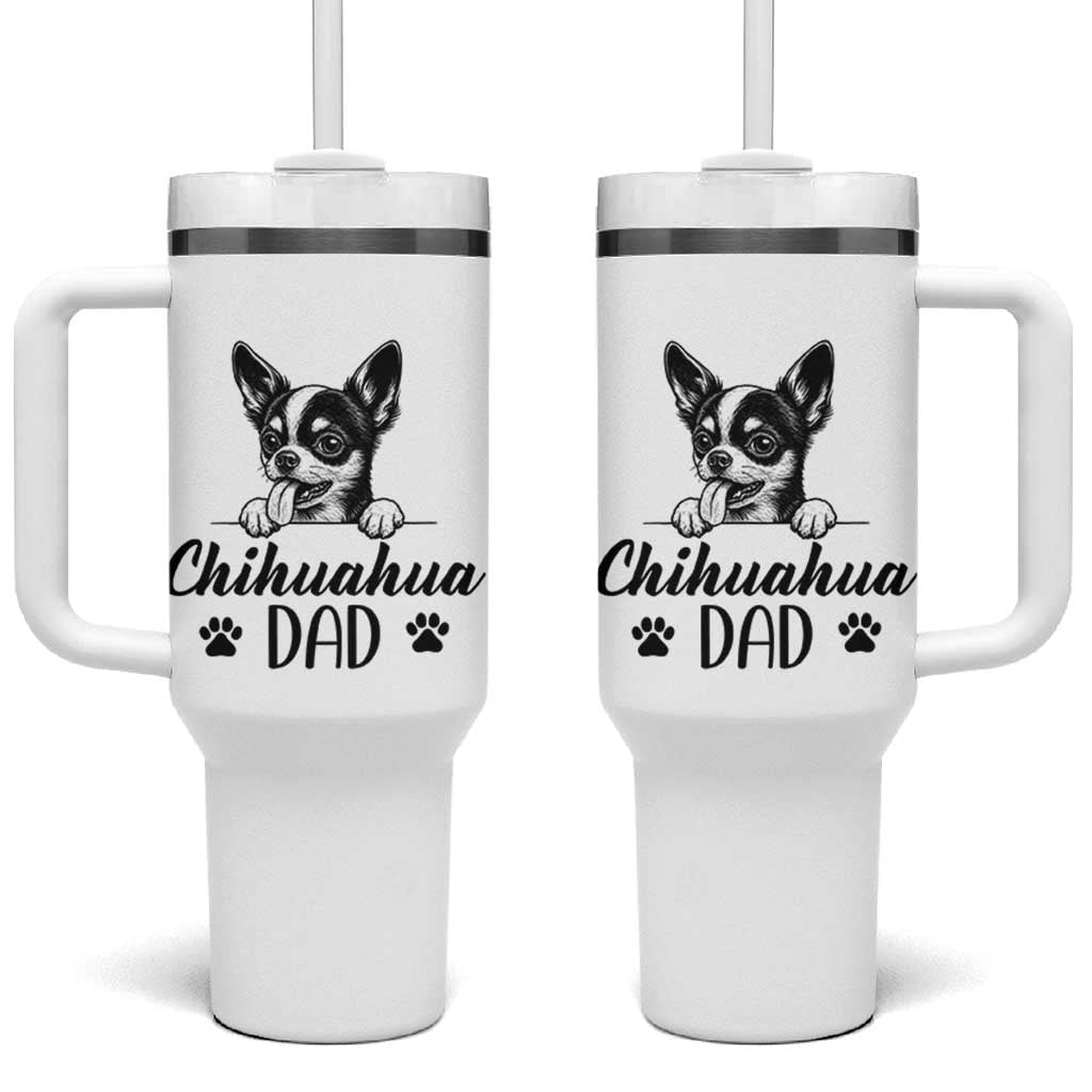 Proud Chihuahua Dad Tumbler With Handle Dog Lover Gift Idea