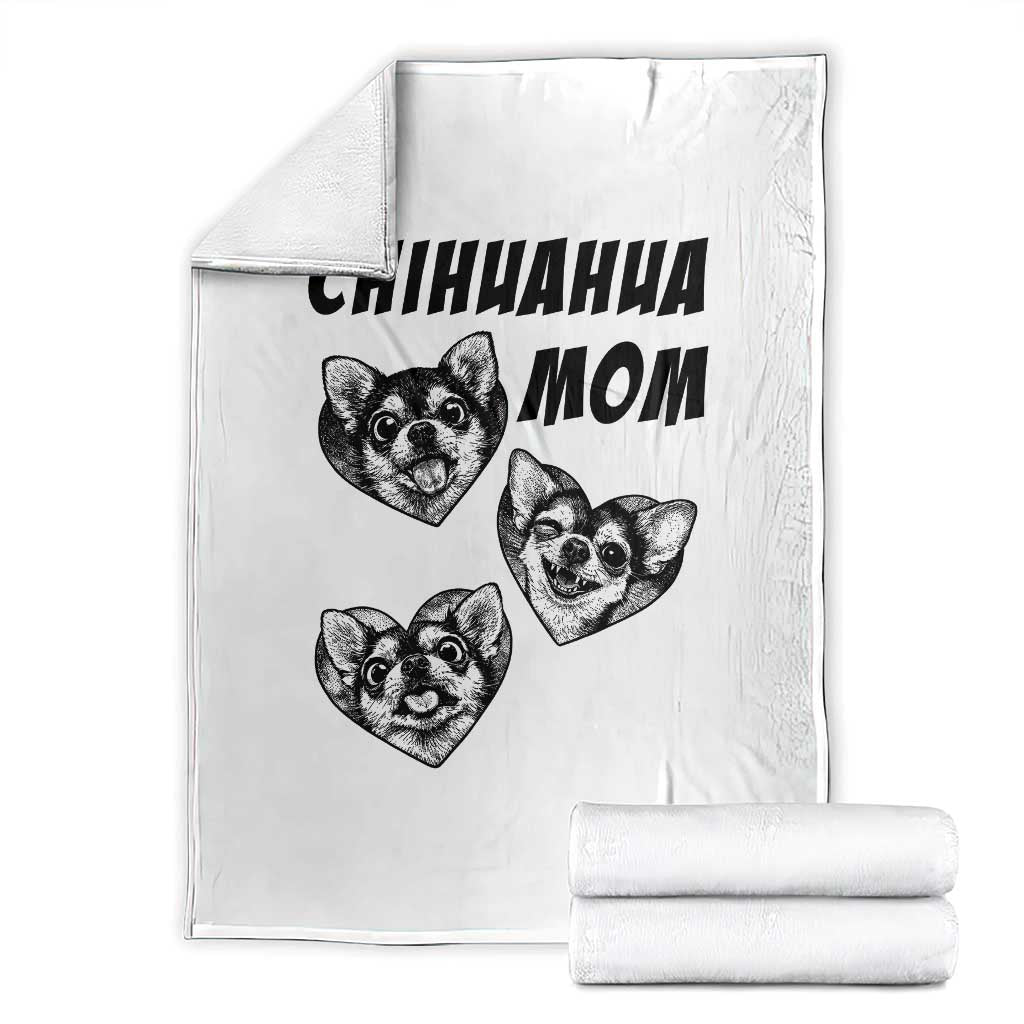 Proud Chihuahua Mom Throw Blanket Ankle Biter Dog Lover