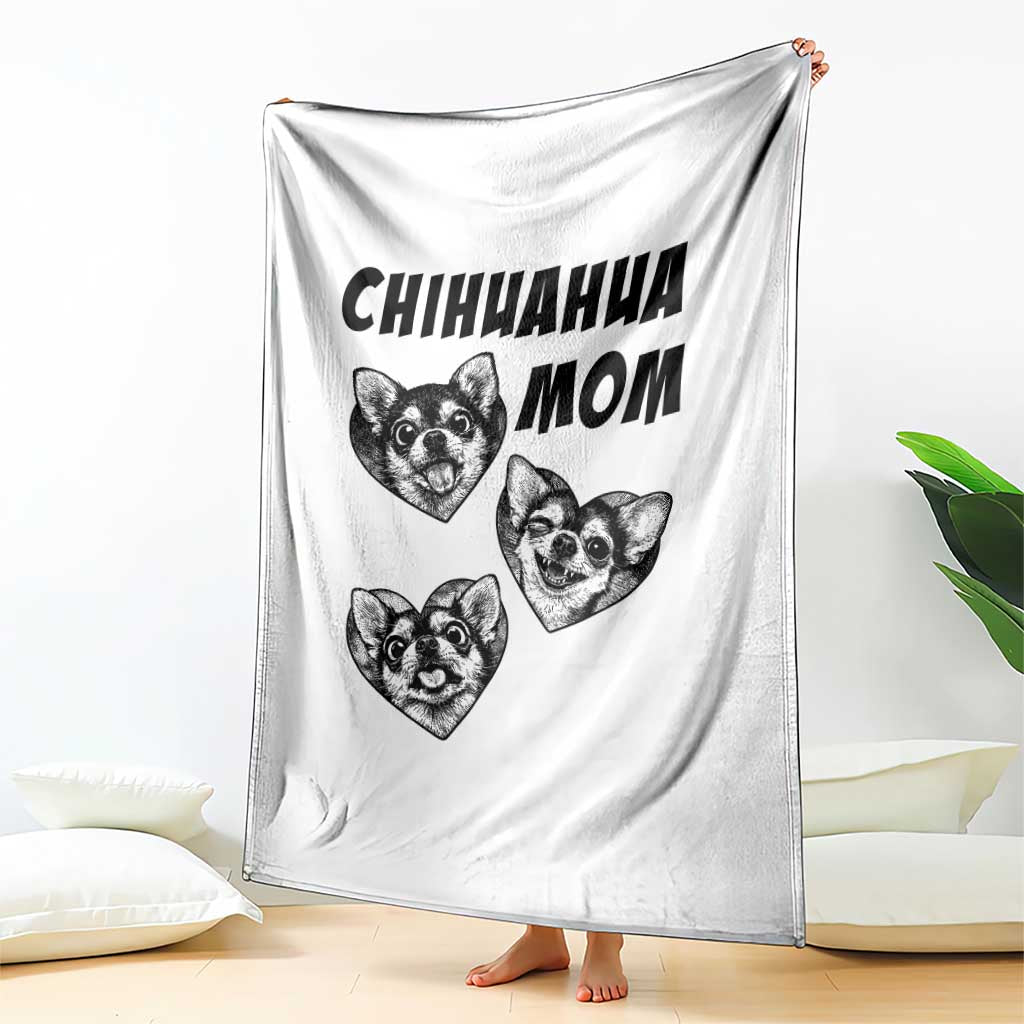 Proud Chihuahua Mom Throw Blanket Ankle Biter Dog Lover