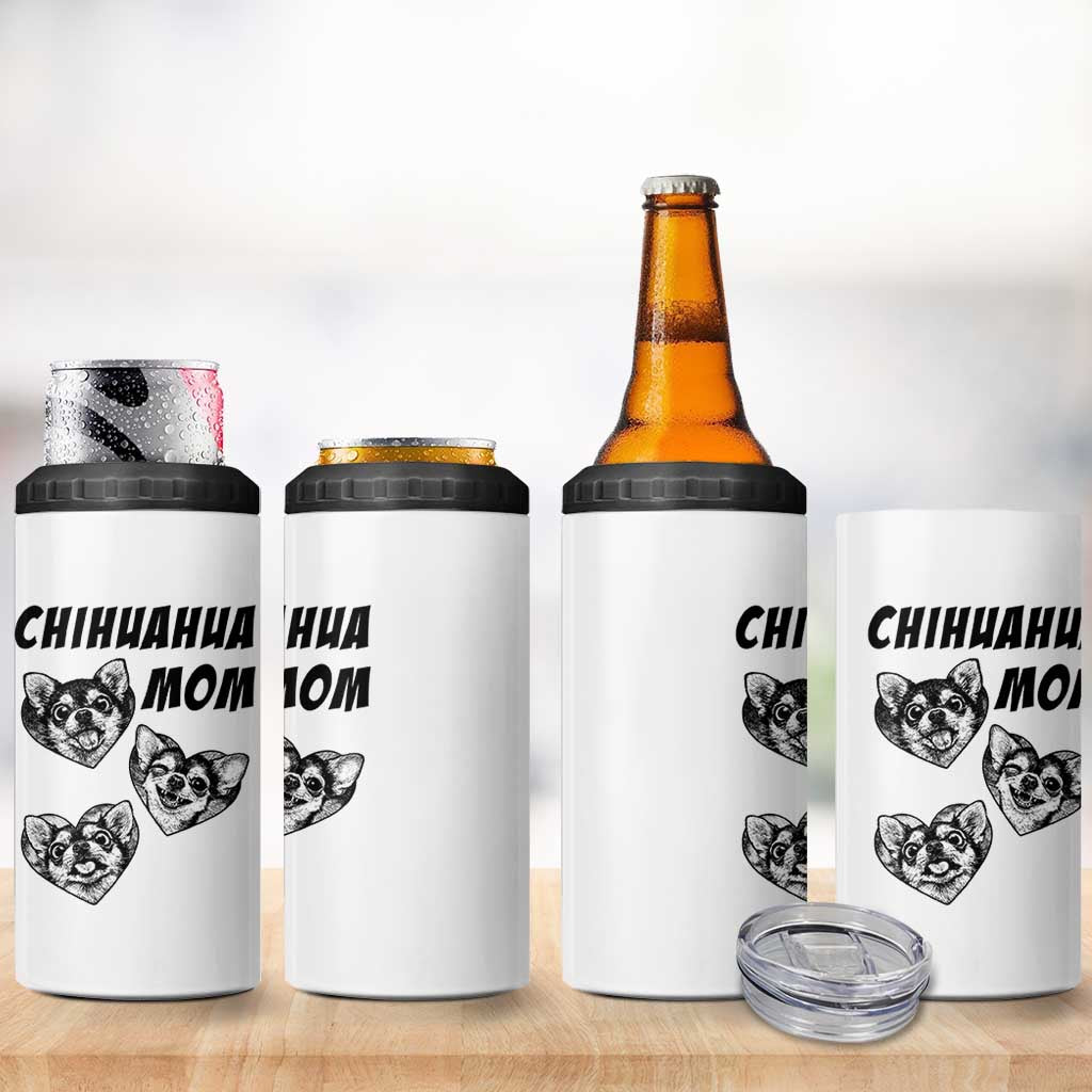 Proud Chihuahua Mom 4 in 1 Can Cooler Tumbler Ankle Biter Dog Lover