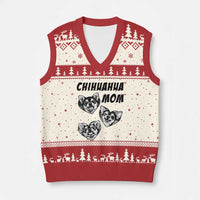 Proud Chihuahua Mom V-Neck Knit Sweater Vest Ankle Biter Dog Lover