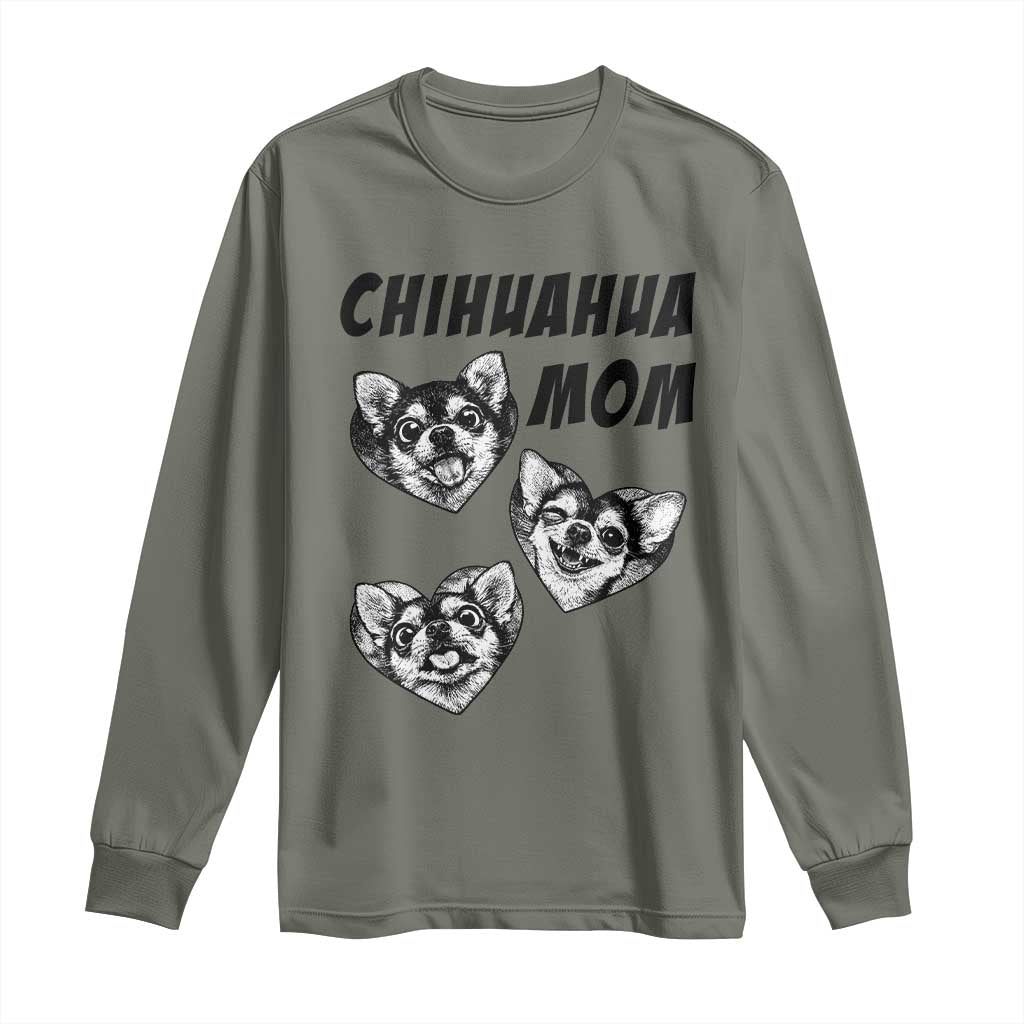 Proud Chihuahua Mom Long Sleeve Shirt Ankle Biter Dog Lover
