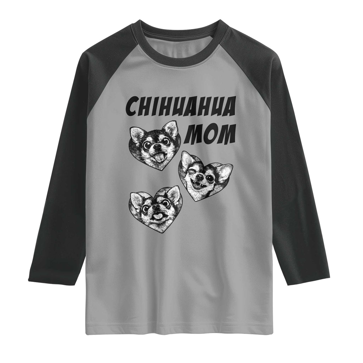 Proud Chihuahua Mom Raglan Shirt Ankle Biter Dog Lover