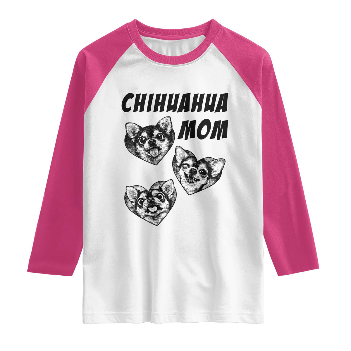 Proud Chihuahua Mom Raglan Shirt Ankle Biter Dog Lover