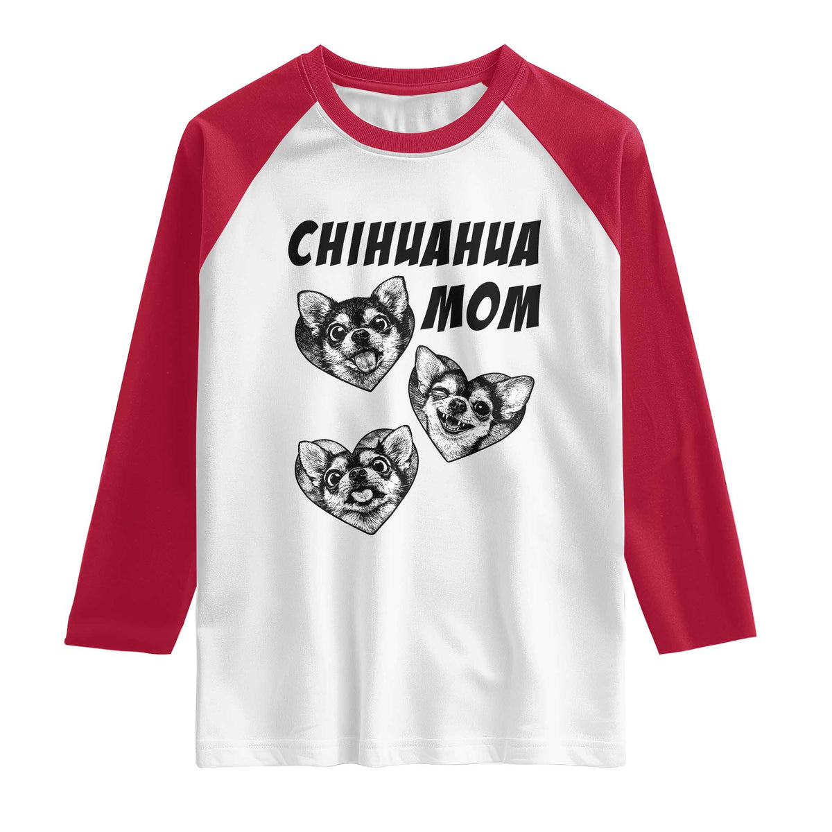 Proud Chihuahua Mom Raglan Shirt Ankle Biter Dog Lover