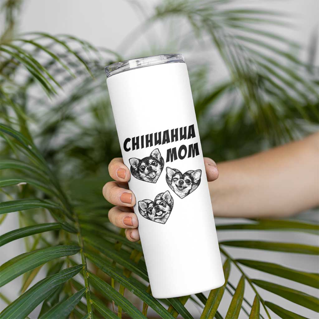 Proud Chihuahua Mom Skinny Tumbler Ankle Biter Dog Lover
