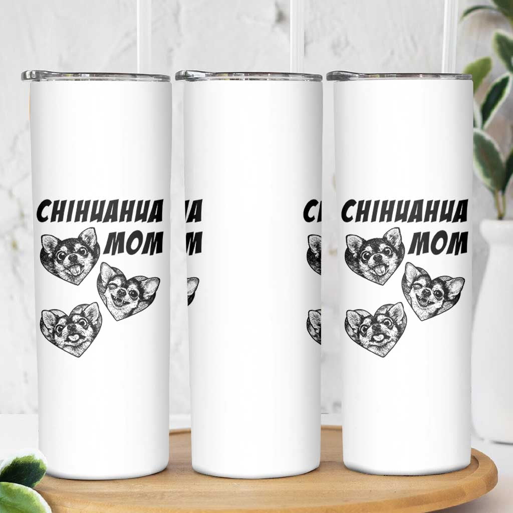 Proud Chihuahua Mom Skinny Tumbler Ankle Biter Dog Lover