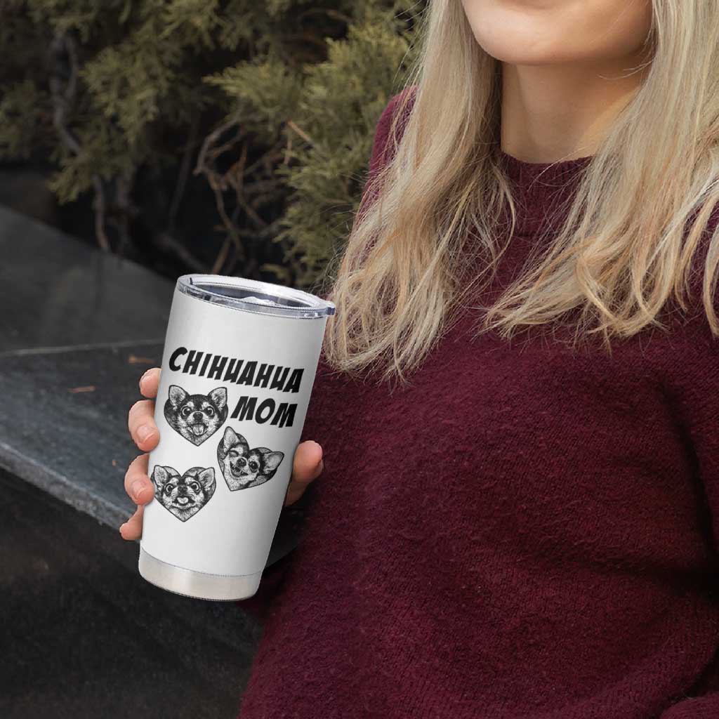 Proud Chihuahua Mom Tumbler Cup Ankle Biter Dog Lover