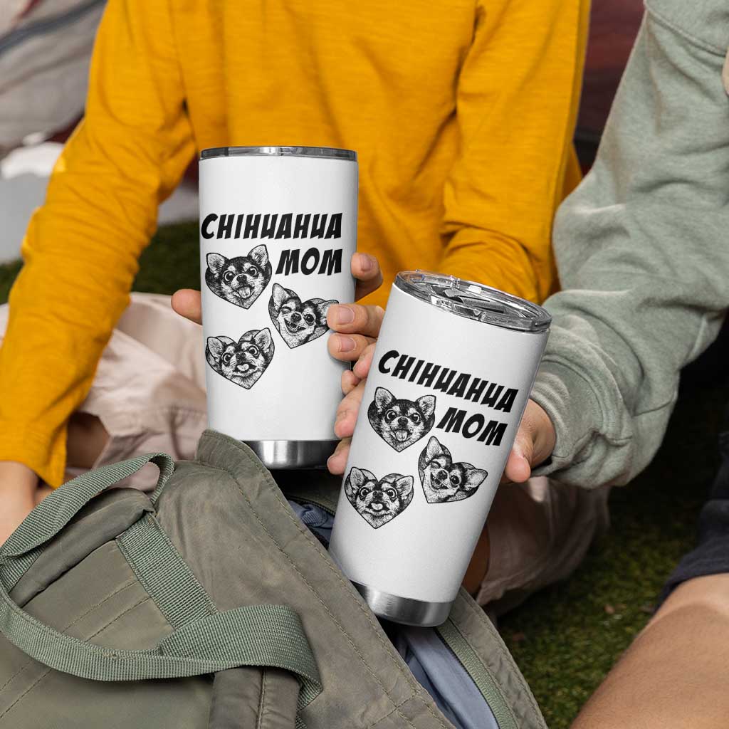 Proud Chihuahua Mom Tumbler Cup Ankle Biter Dog Lover
