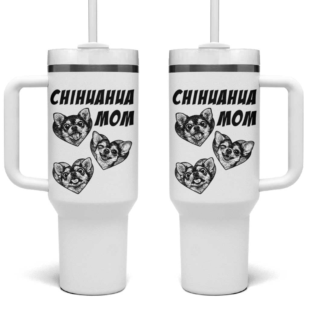 Proud Chihuahua Mom Tumbler With Handle Ankle Biter Dog Lover