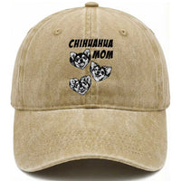 Proud Chihuahua Mom Washed Cotton Baseball Cap Ankle Biter Dog Lover