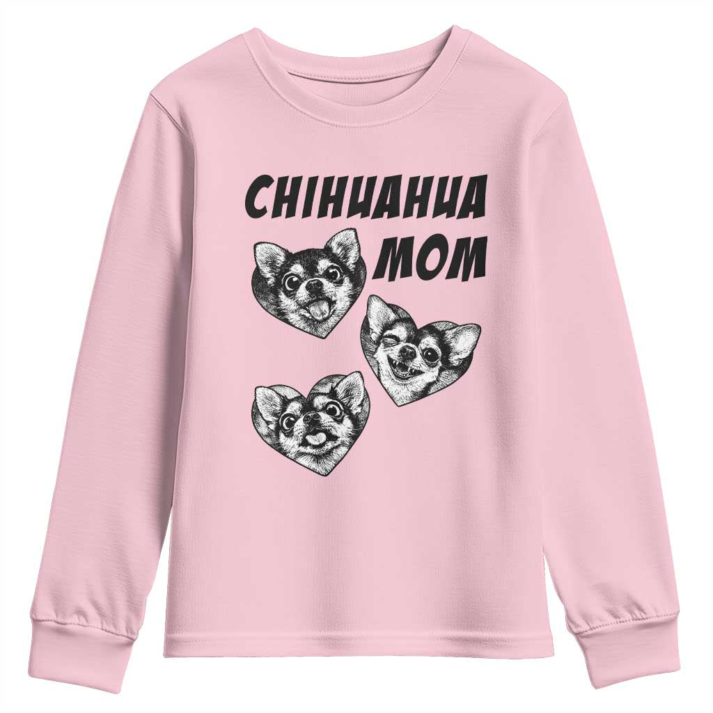 Proud Chihuahua Mom Youth Sweatshirt Ankle Biter Dog Lover