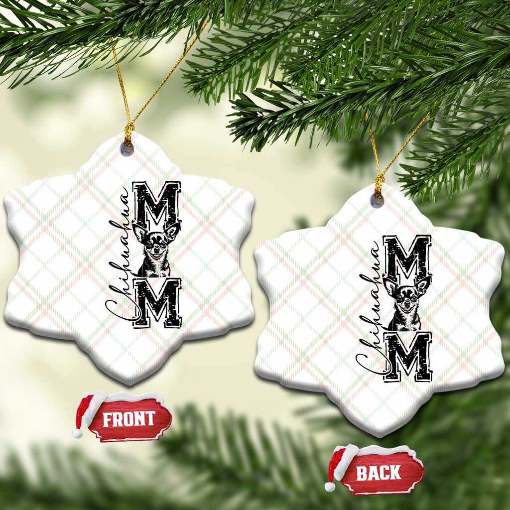 Chihuahua Mom Gift Ceramic Ornament Mothers Day Dog Lover