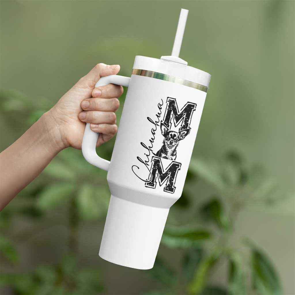 Chihuahua Mom Gift Tumbler With Handle Mothers Day Dog Lover