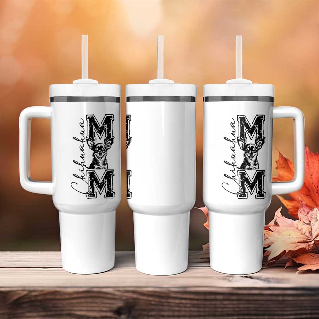 Chihuahua Mom Gift Tumbler With Handle Mothers Day Dog Lover