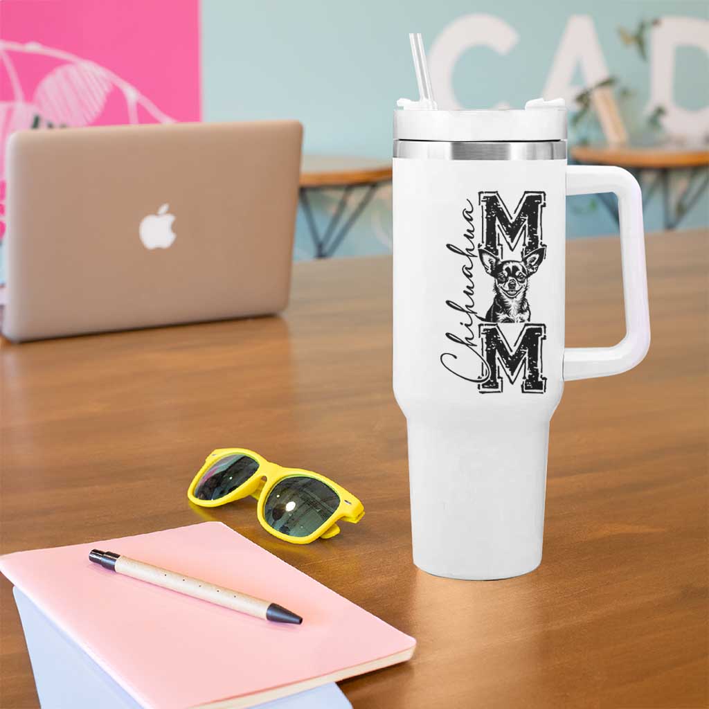 Chihuahua Mom Gift Tumbler With Handle Mothers Day Dog Lover