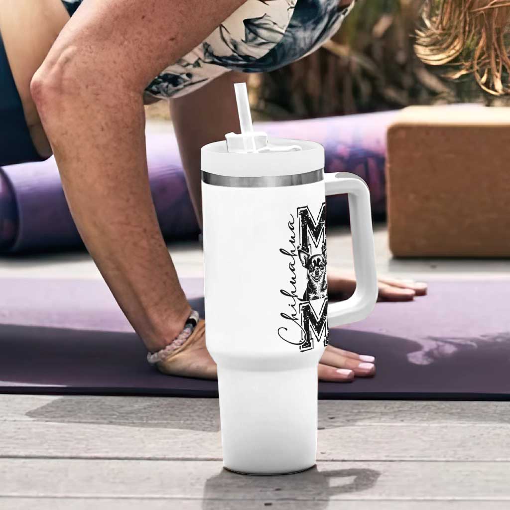 Chihuahua Mom Gift Tumbler With Handle Mothers Day Dog Lover