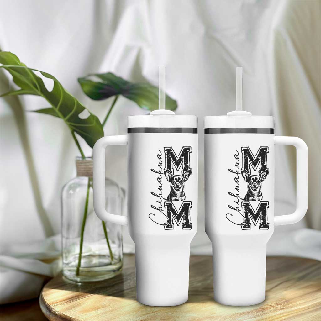 Chihuahua Mom Gift Tumbler With Handle Mothers Day Dog Lover
