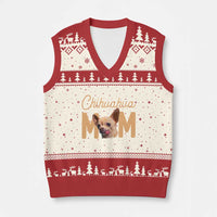 Proud Dog Mom Chihuahua V-Neck Knit Sweater Vest Mothers Day Lover Gift