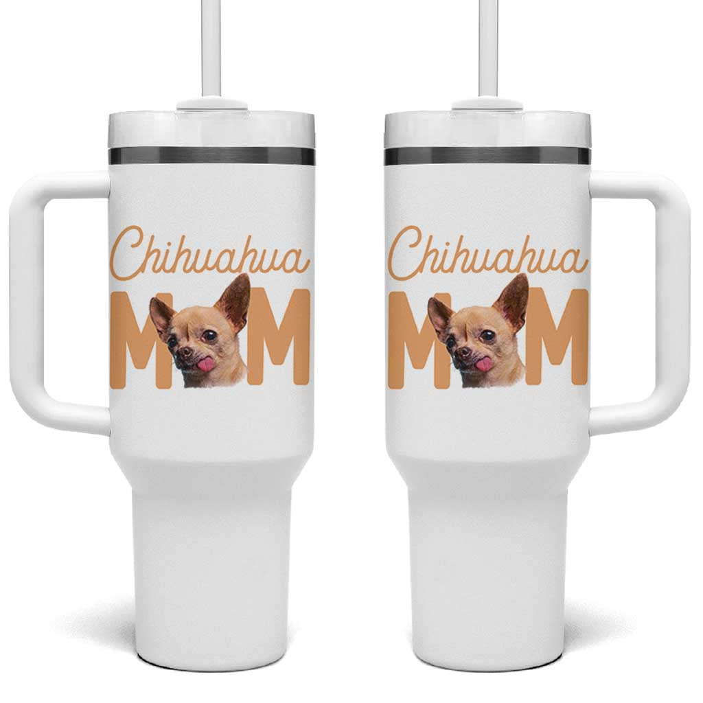 Proud Dog Mom Chihuahua Tumbler With Handle Mothers Day Lover Gift