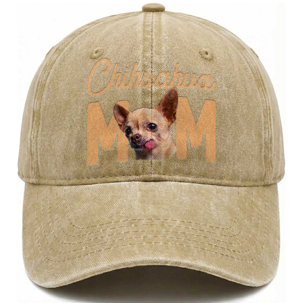 Proud Dog Mom Chihuahua Washed Cotton Baseball Cap Mothers Day Lover Gift