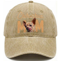 Proud Dog Mom Chihuahua Washed Cotton Baseball Cap Mothers Day Lover Gift