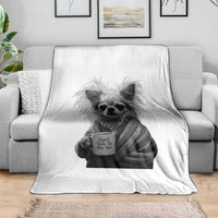 Funny Chihuahua Coffee Lover Throw Blanket Do Not Talk To Me Yet