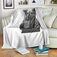 Funny Chihuahua Coffee Lover Throw Blanket Do Not Talk To Me Yet