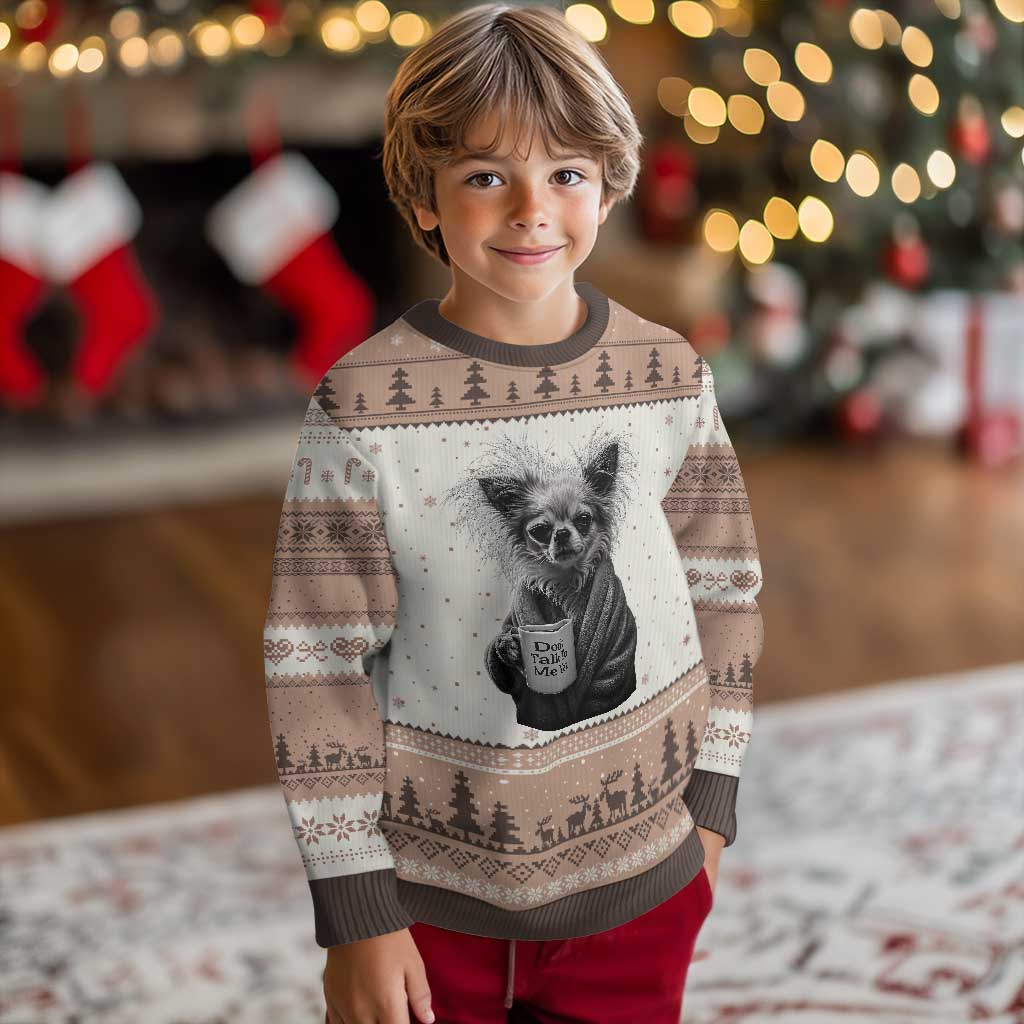 Funny Chihuahua Coffee Lover Ugly Christmas Sweater Do Not Talk To Me Yet