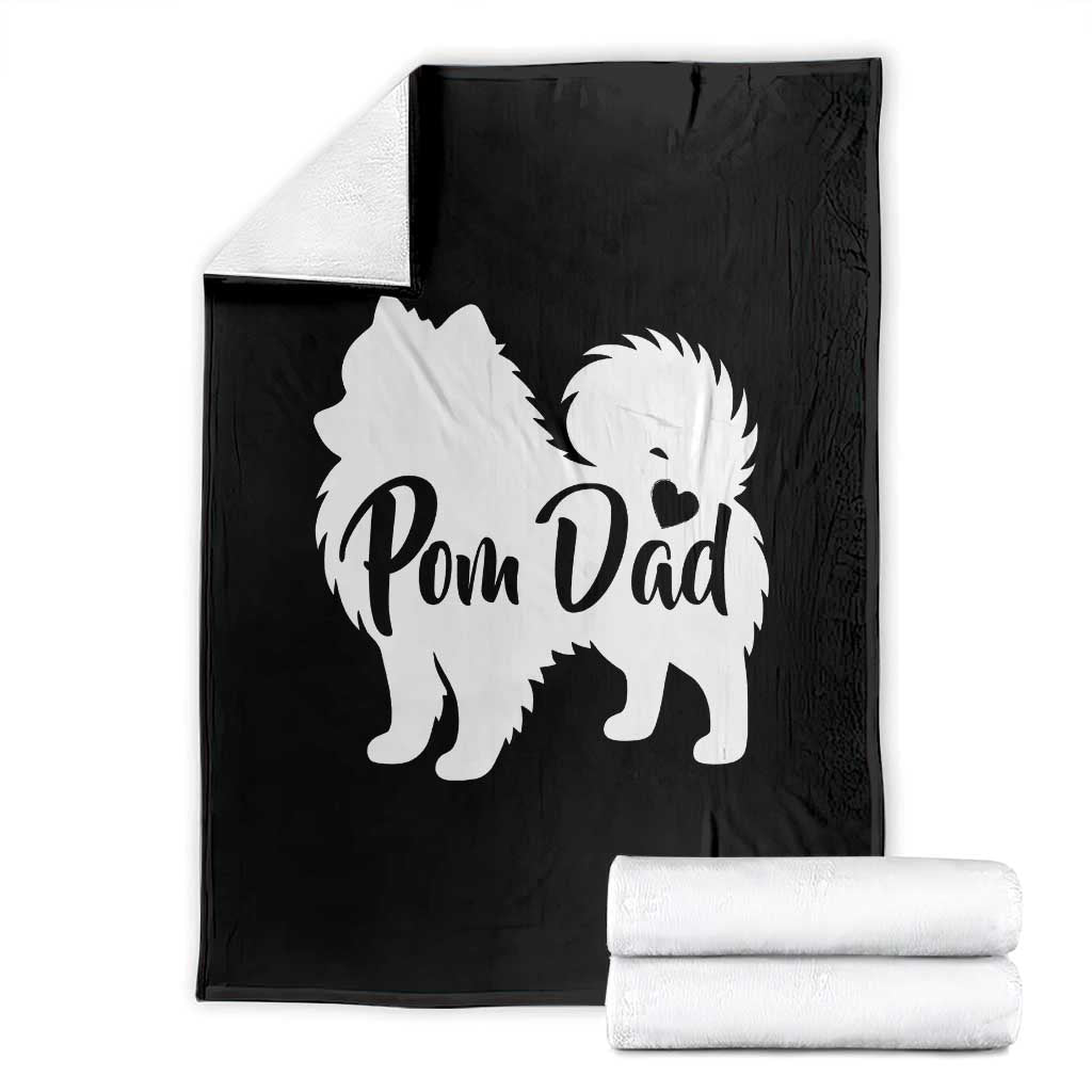 Proud Pomeranian Dad Throw Blanket Small Breed Dog Owner Gift