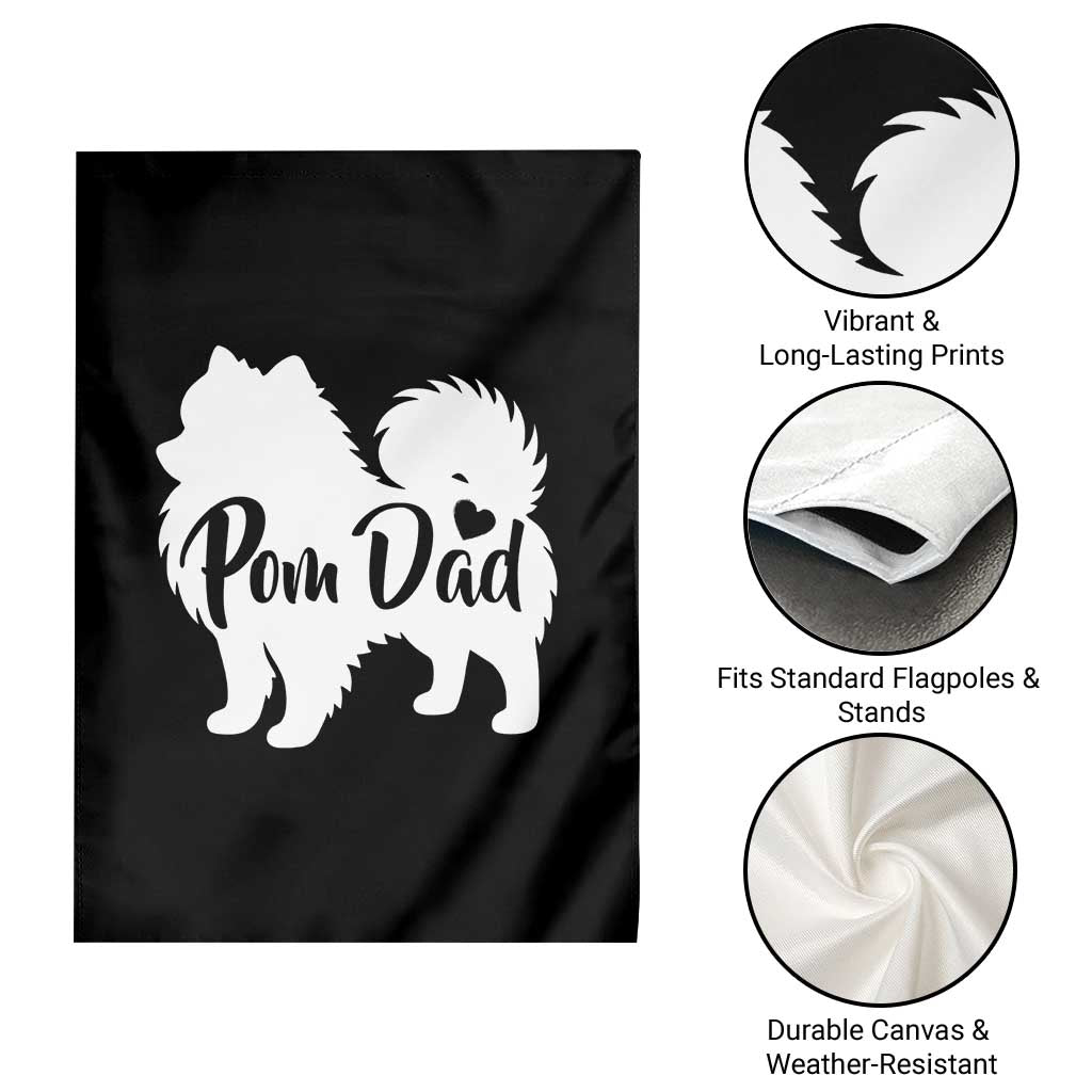 Proud Pomeranian Dad Garden Flag Small Breed Dog Owner Gift