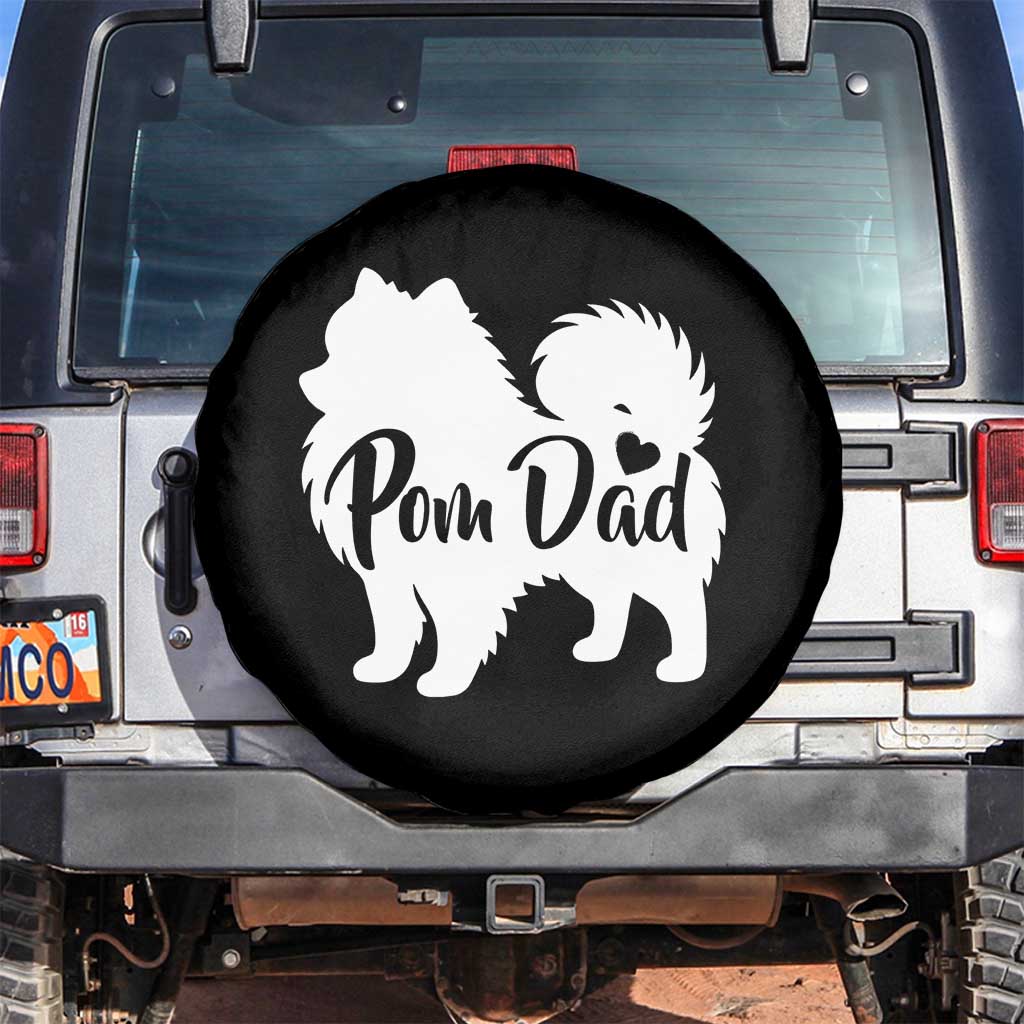 Proud Pomeranian Dad Spare Tire Cover Small Breed Dog Owner Gift