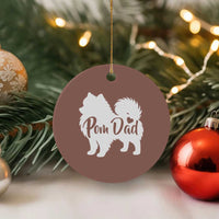 Proud Pomeranian Dad Ceramic Ornament Small Breed Dog Owner Gift