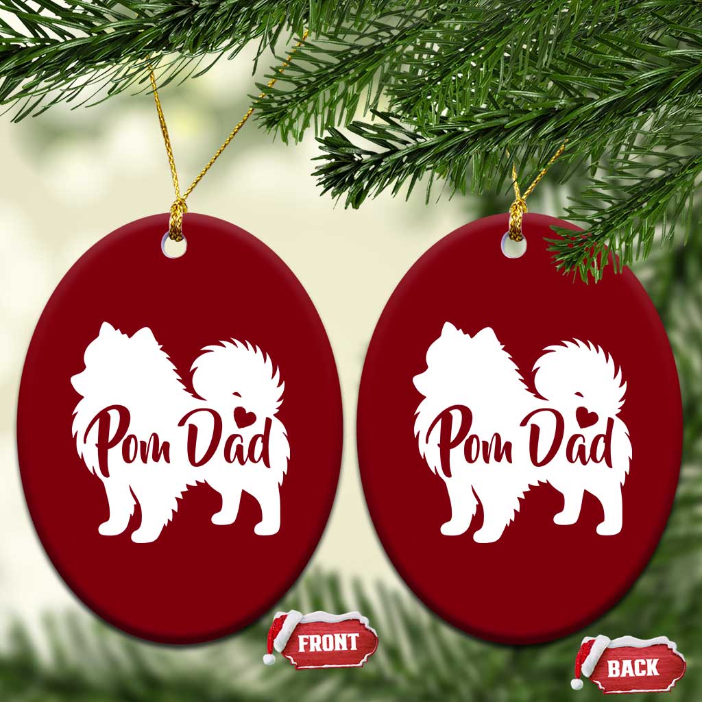 Proud Pomeranian Dad Ceramic Ornament Small Breed Dog Owner Gift