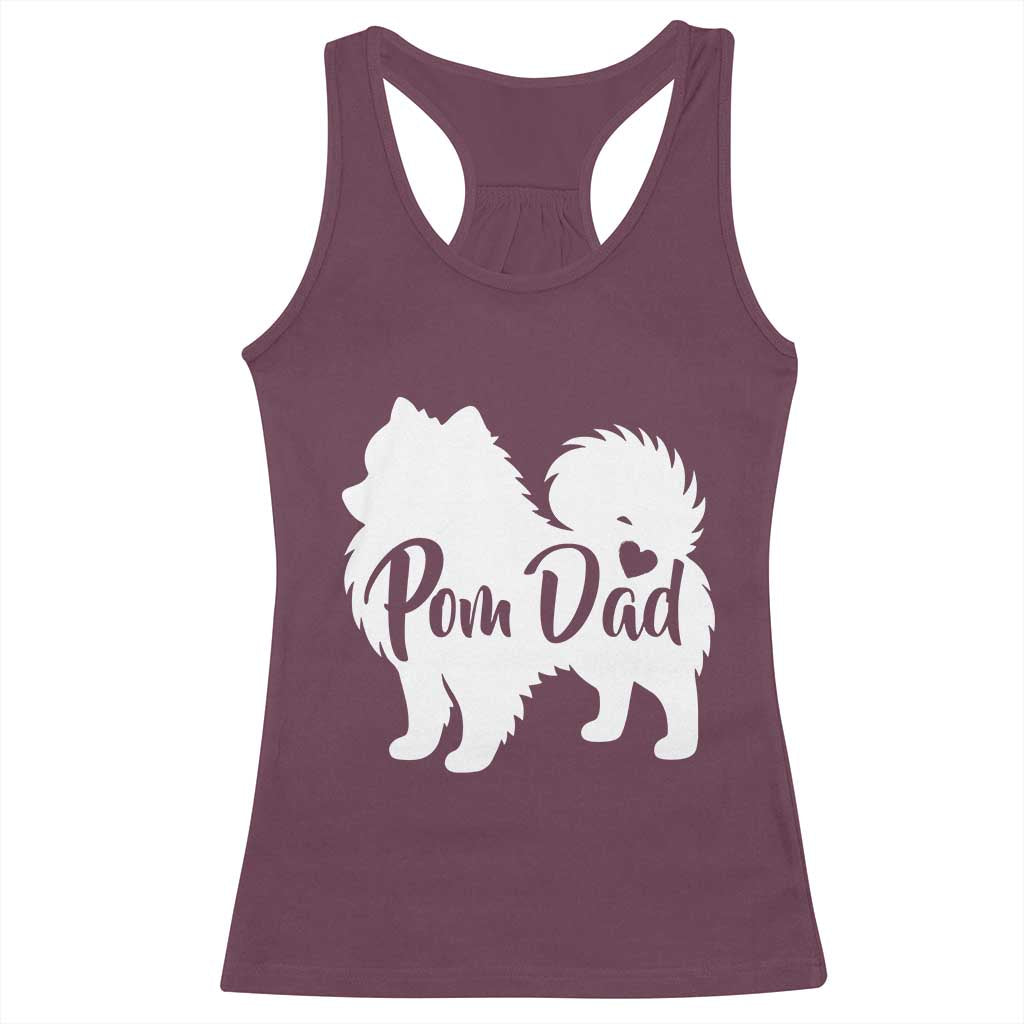 Proud Pomeranian Dad Racerback Tank Top Small Breed Dog Owner Gift