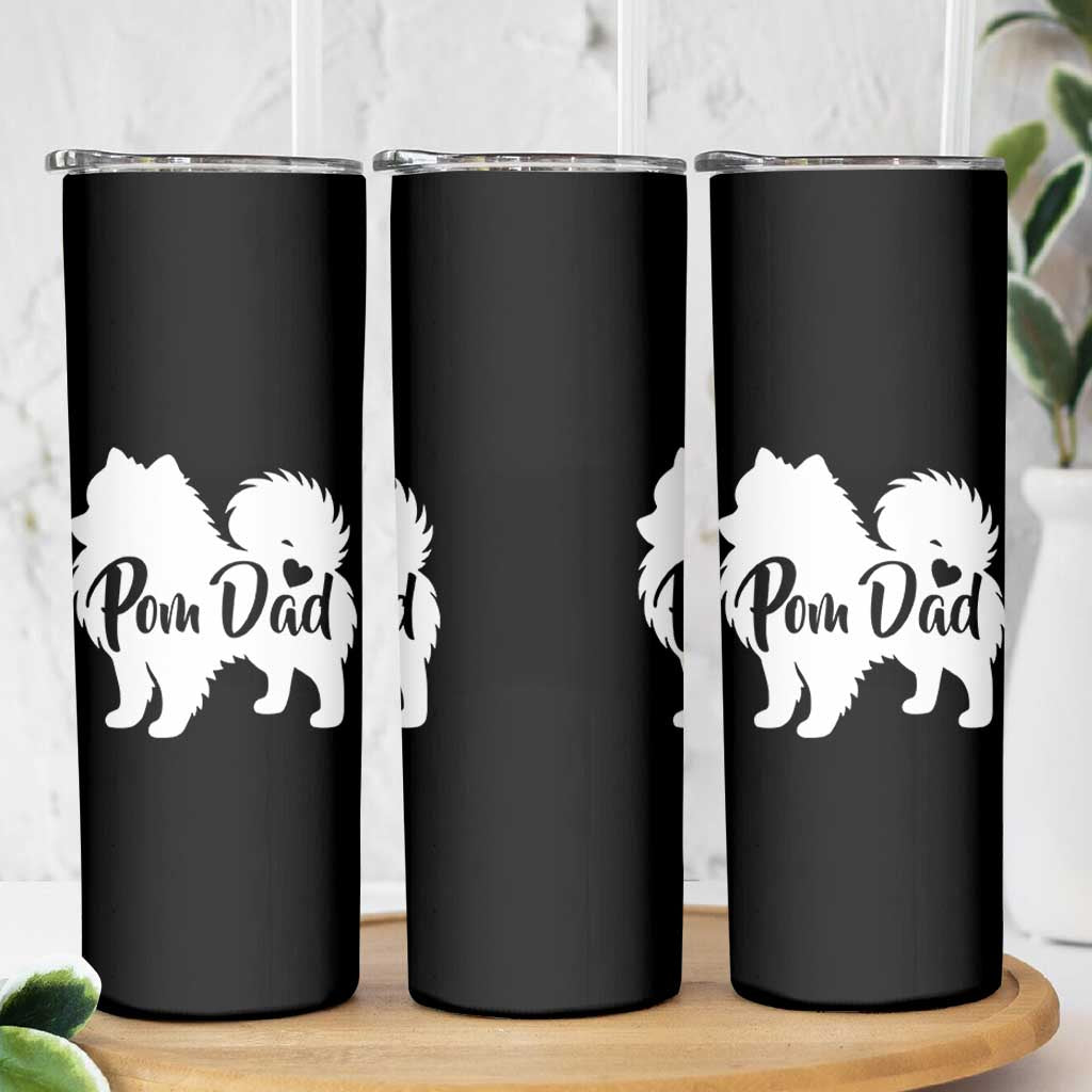 Proud Pomeranian Dad Skinny Tumbler Small Breed Dog Owner Gift