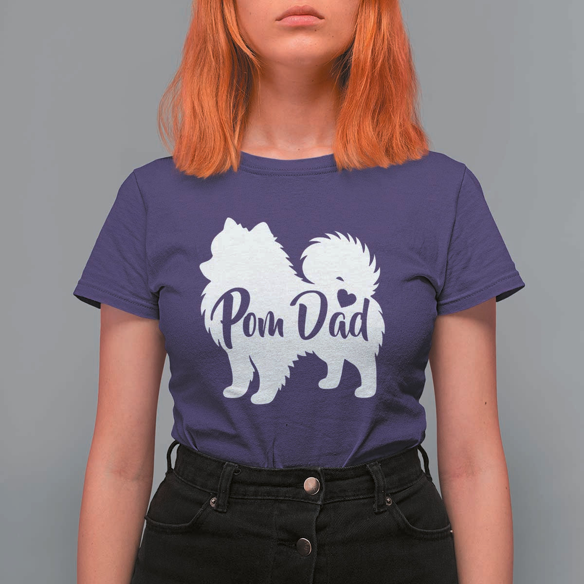 Proud Pomeranian Dad T Shirt For Women Small Breed Dog Owner Gift